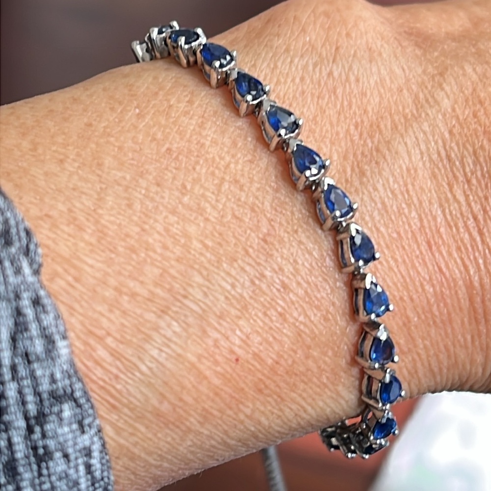 Genuine Sapphire 14KG Filled Bracelet - Picture 5 of 5